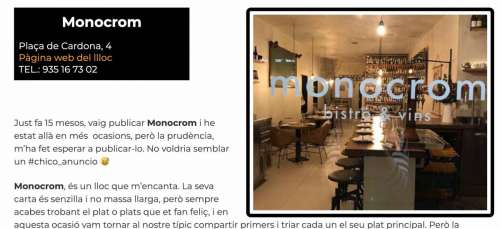 Restaurants BCN 2020 Monocrom